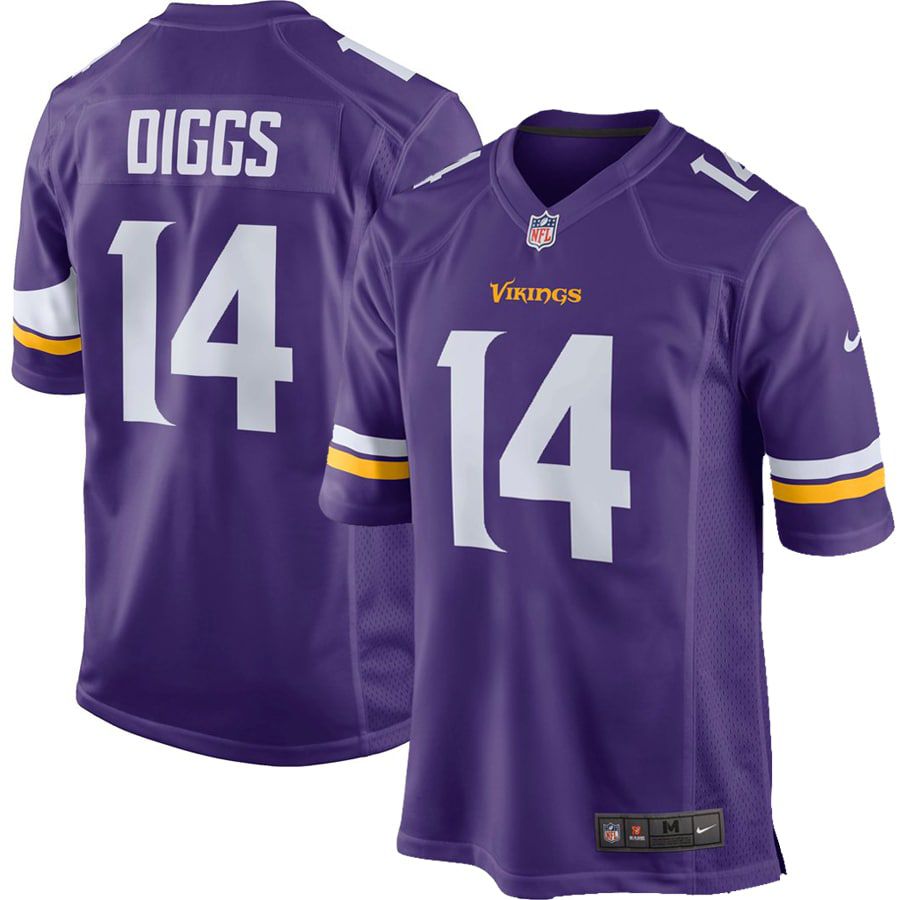 Men Minnesota Vikings #14 Stefon Diggs Nike Purple Game Retired Player NFL Jersey->minnesota vikings->NFL Jersey